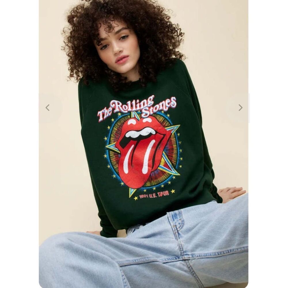 DAYDREAMER ROLLING STONES 1981 TOUR VINTAGE SWEATSHIRT -VINTAGE GREEN